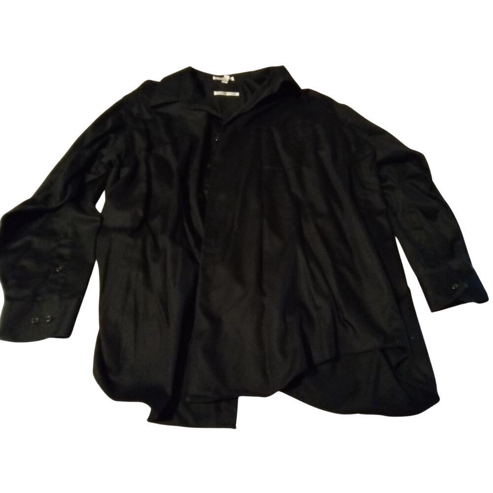 Geoffrey Beene Mens Size 19 Neck 34/35 chest Black Dress Shirt